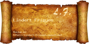 Lindert Frigyes névjegykártya